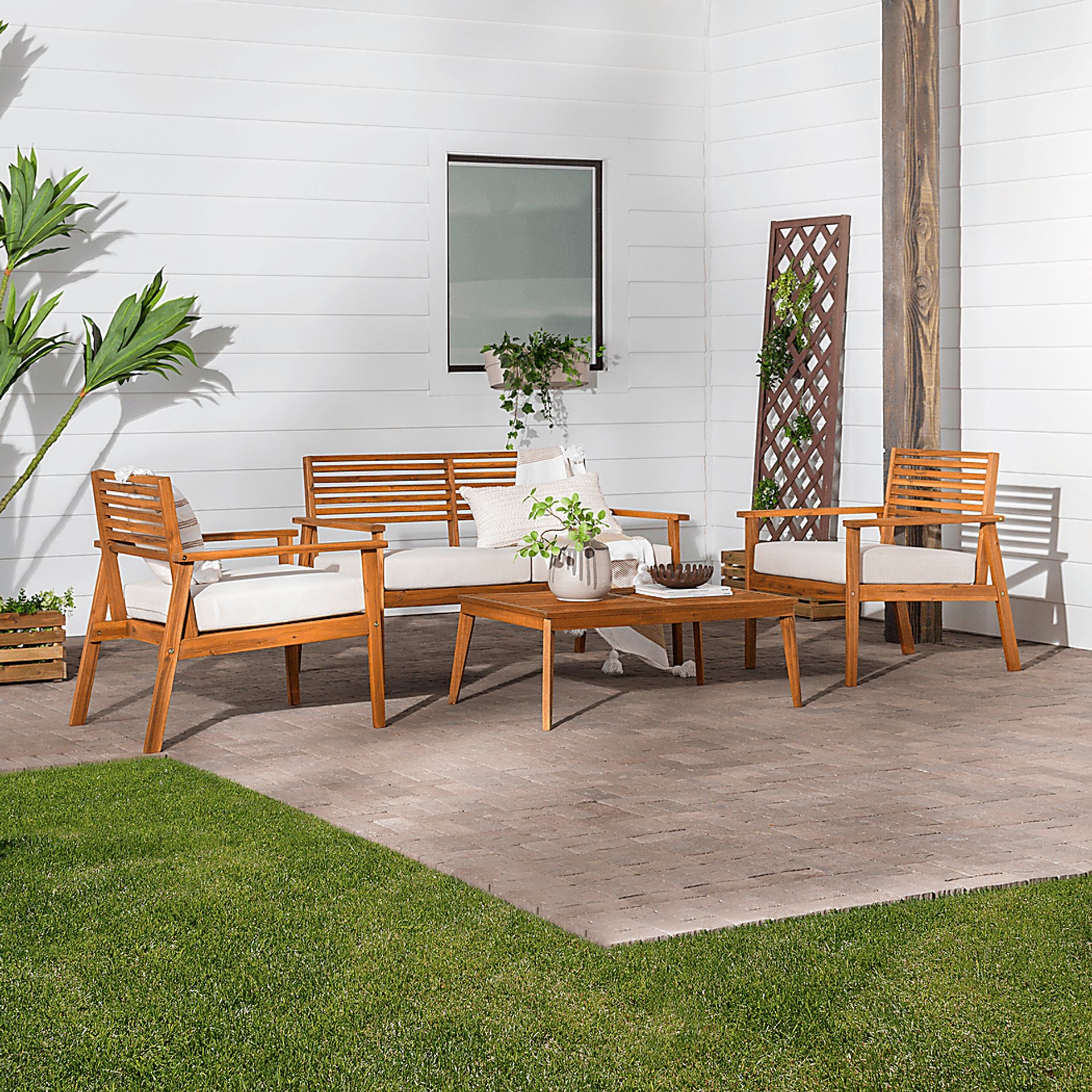 Outdoor Baypool Brown 4pc Chat Set - Image 3