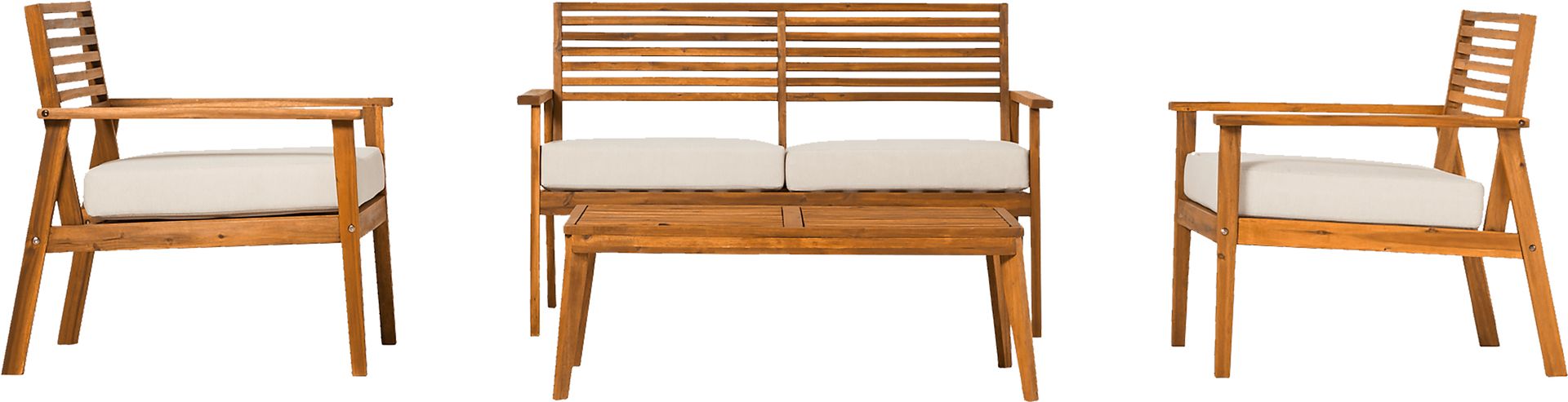 Outdoor Baypool Brown 4pc Chat Set - Image 1