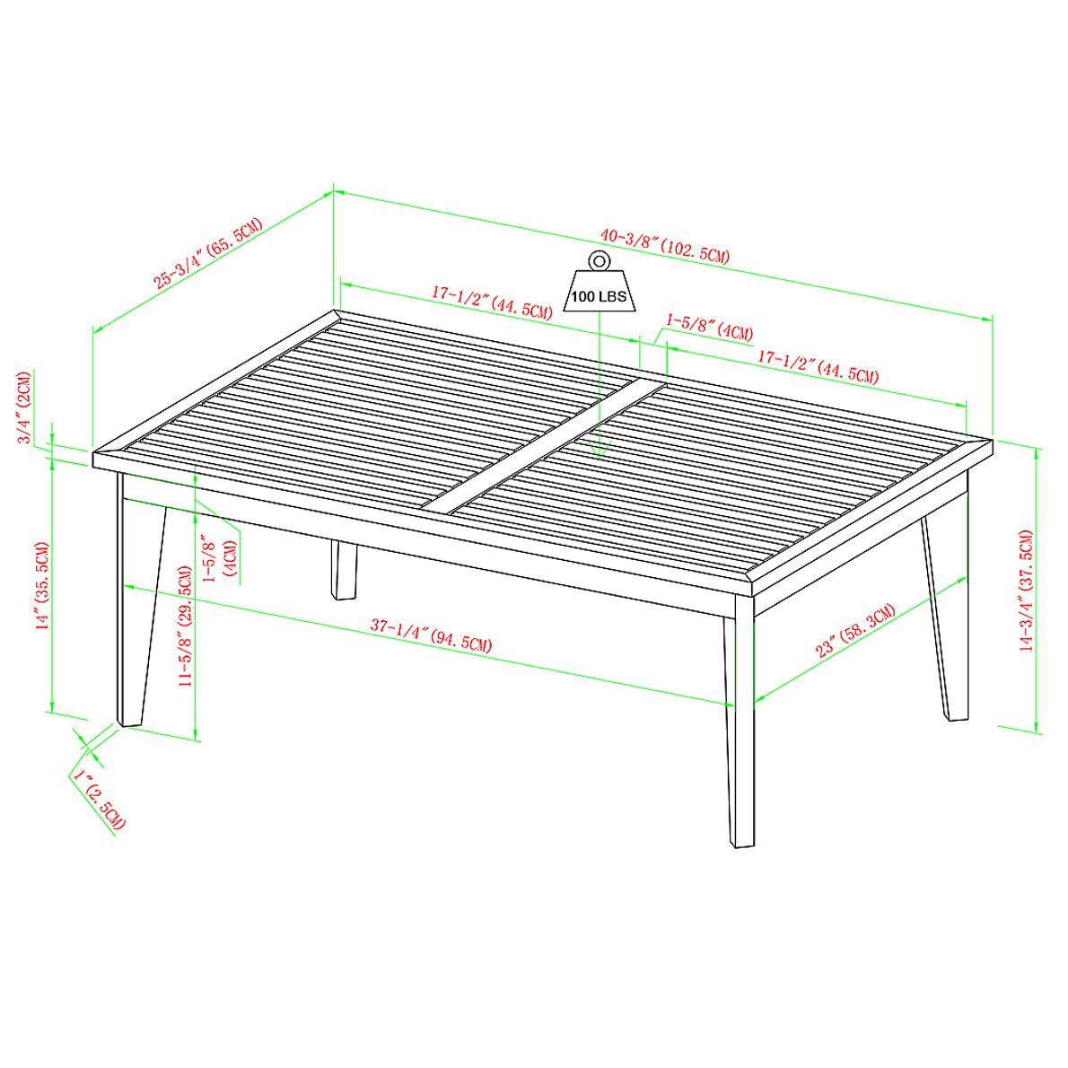 Outdoor Baypool Brown Cocktail Table