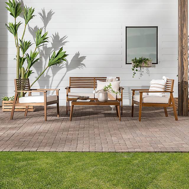 Outdoor Baypool Dark Brown 4pc Chat Set - Thumbnail - Image 2