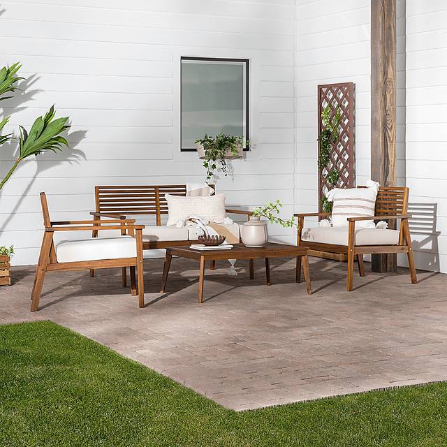 Outdoor Baypool Dark Brown 4pc Chat Set - Thumbnail - Image 3