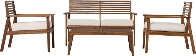 Outdoor Baypool Dark Brown 4pc Chat Set - Thumbnail - Image 1