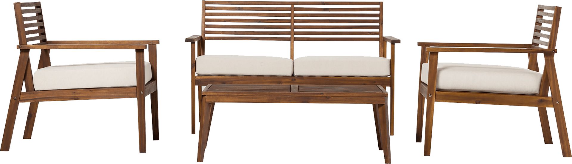 Outdoor Baypool Dark Brown 4pc Chat Set - Image 1