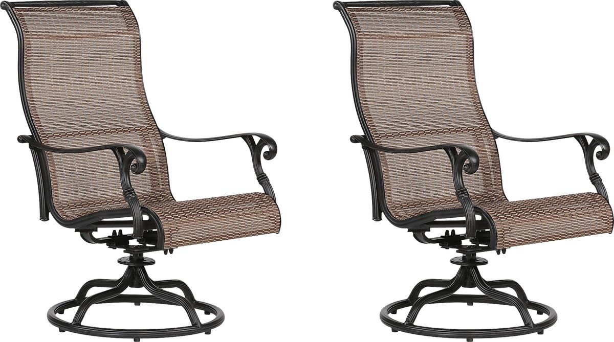 Berlioz Bronze Metal Brown Aluminum,Polyester Fabric Outdoor Rocker Set ...