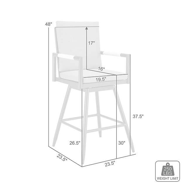 Outdoor Berrycords I Dark Gray and Black Barstool - Thumbnail - Image 8