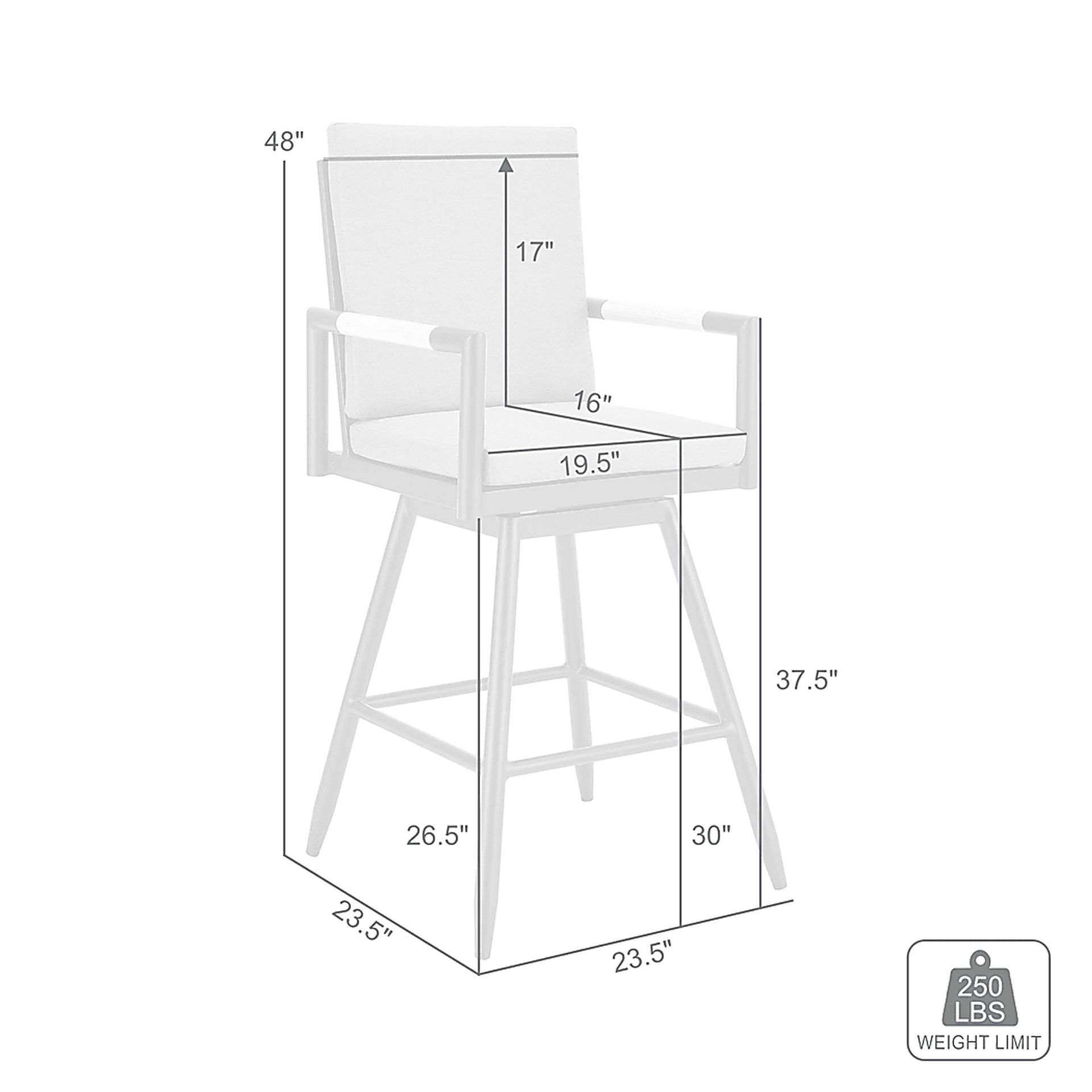 Outdoor Berrycords I Dark Gray and Black Barstool - Image 8