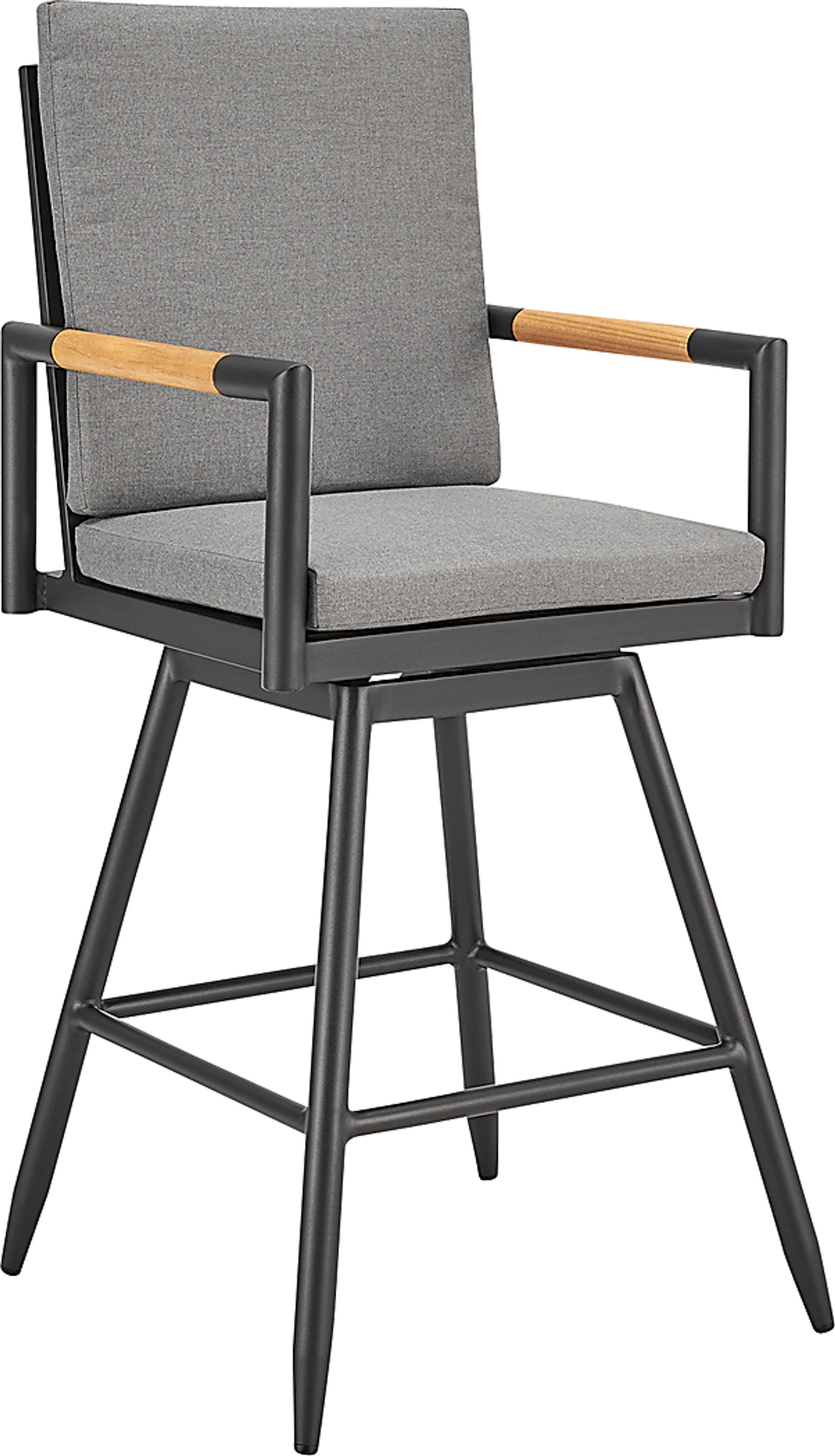 Outdoor Berrycords I Dark Gray and Black Barstool - Image 1