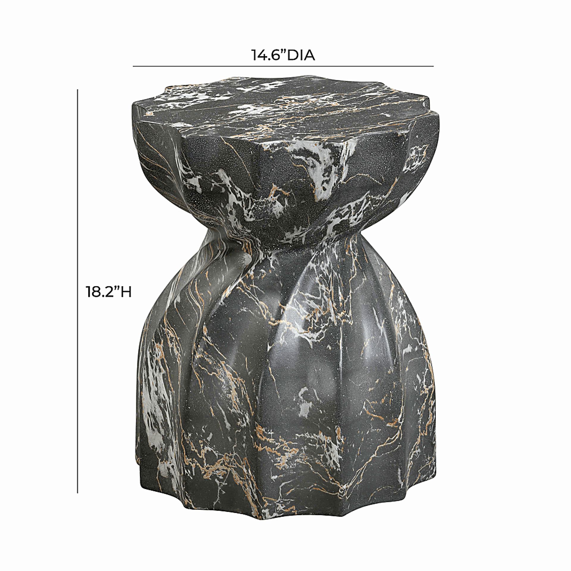 Outdoor Bonneau Black Garden Stool - Image 6