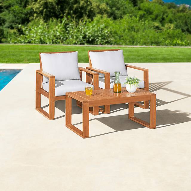 Outdoor Bouganvillea Brown 3pc Seating Set - Thumbnail - Image 2