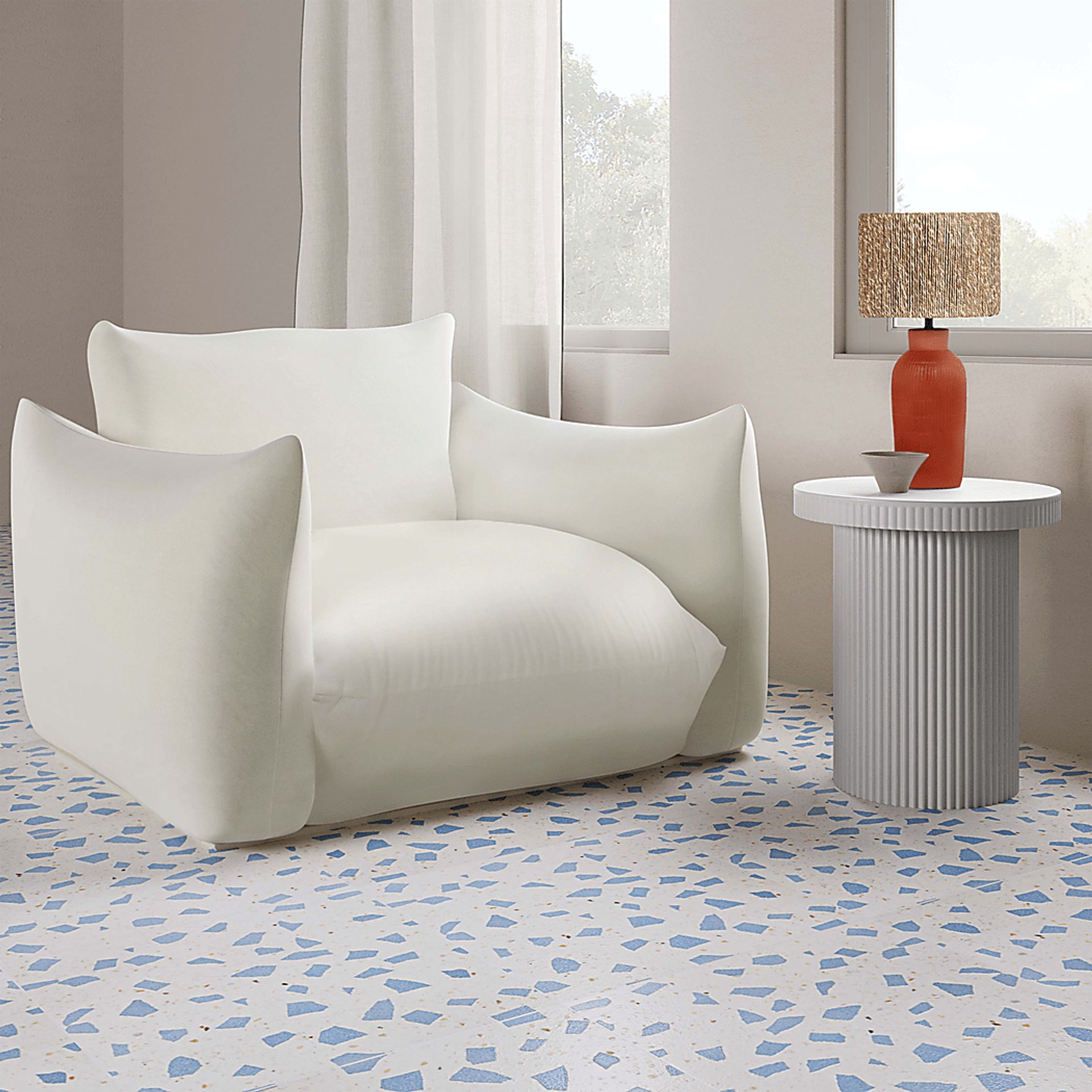 Outdoor Bowater White End Table - Image 3