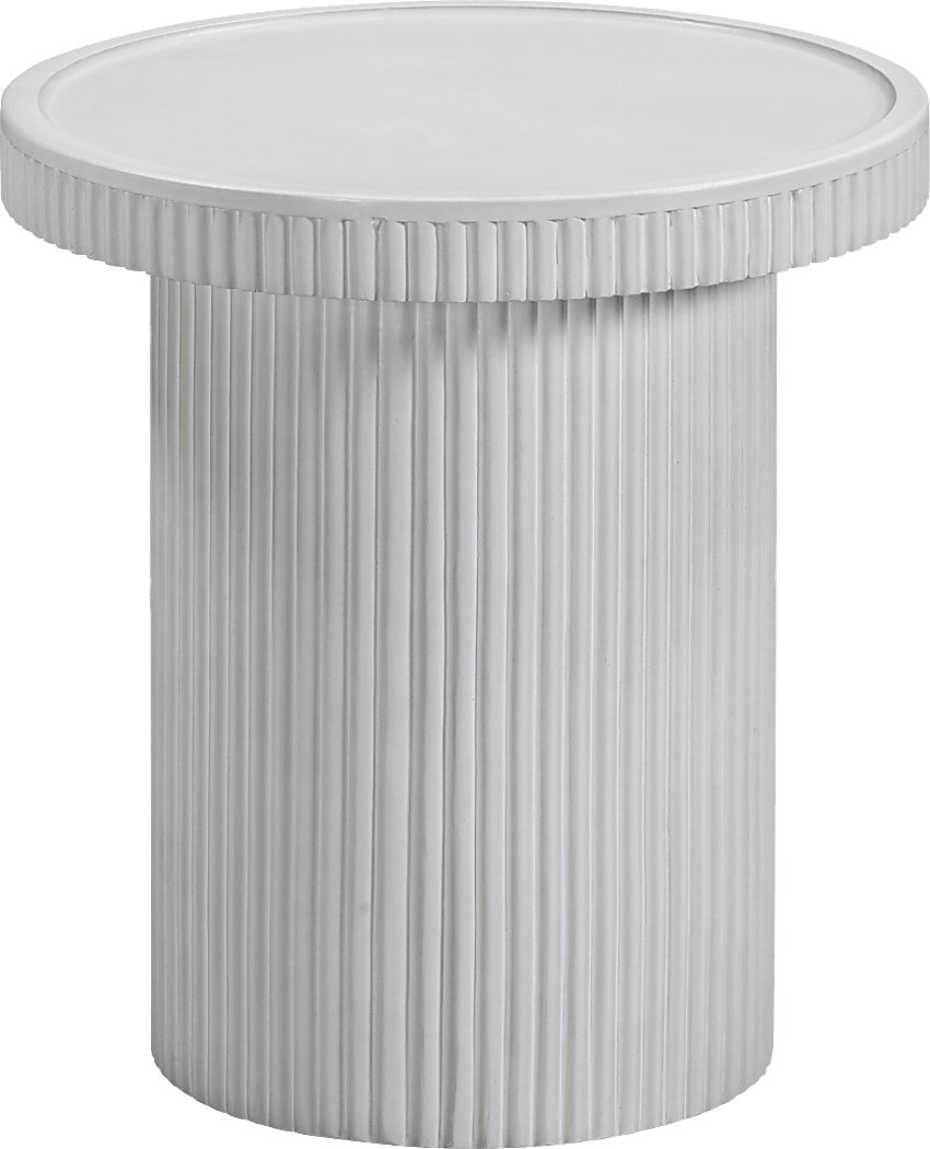 Outdoor Bowater White End Table