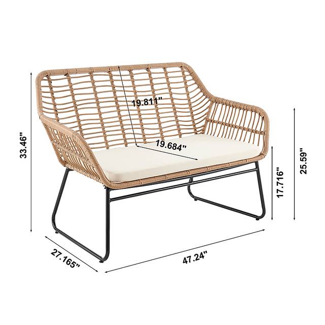 Outdoor Brahmay Cream 4 Pc Conversation Set - Thumbnail - Image 3