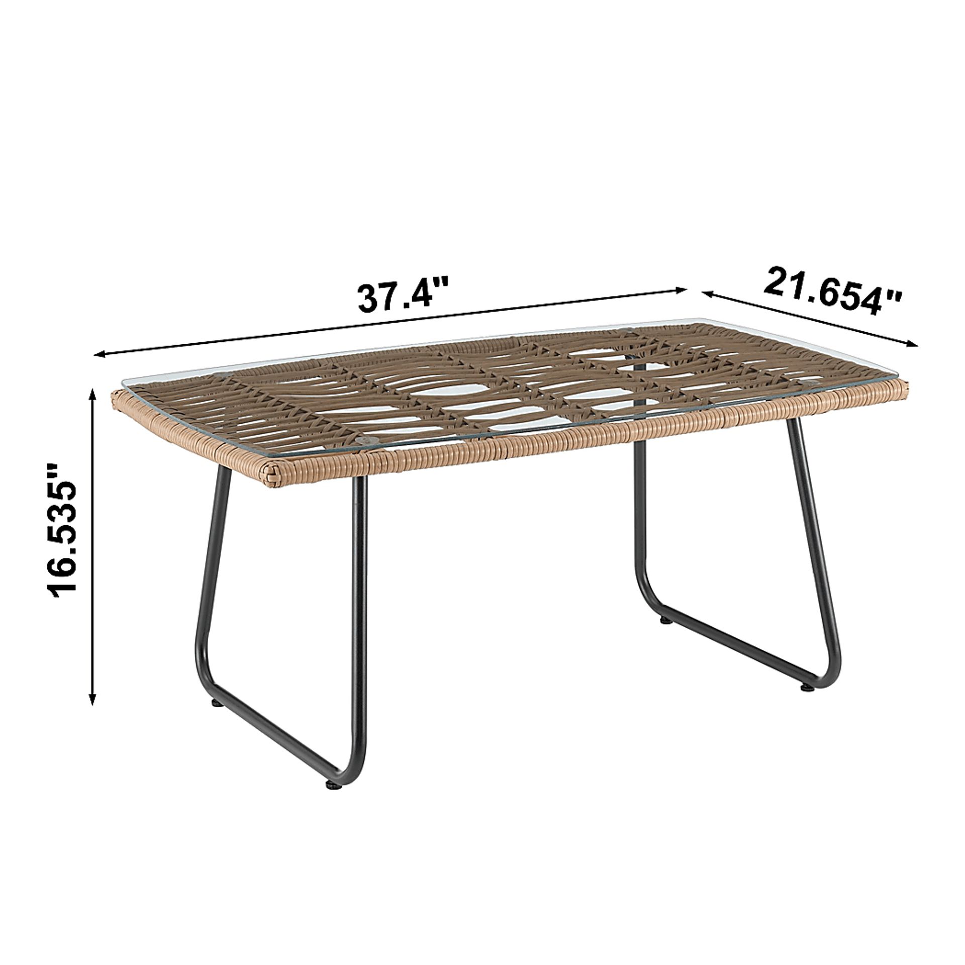 Outdoor Brahmay Cream 4 Pc Conversation Set - Image 5