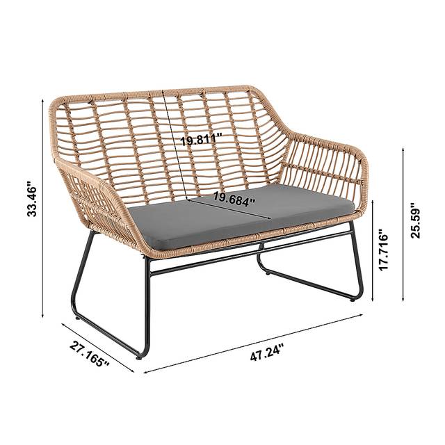 Outdoor Brahmay Gray 4 Pc Conversation Set - Thumbnail - Image 3