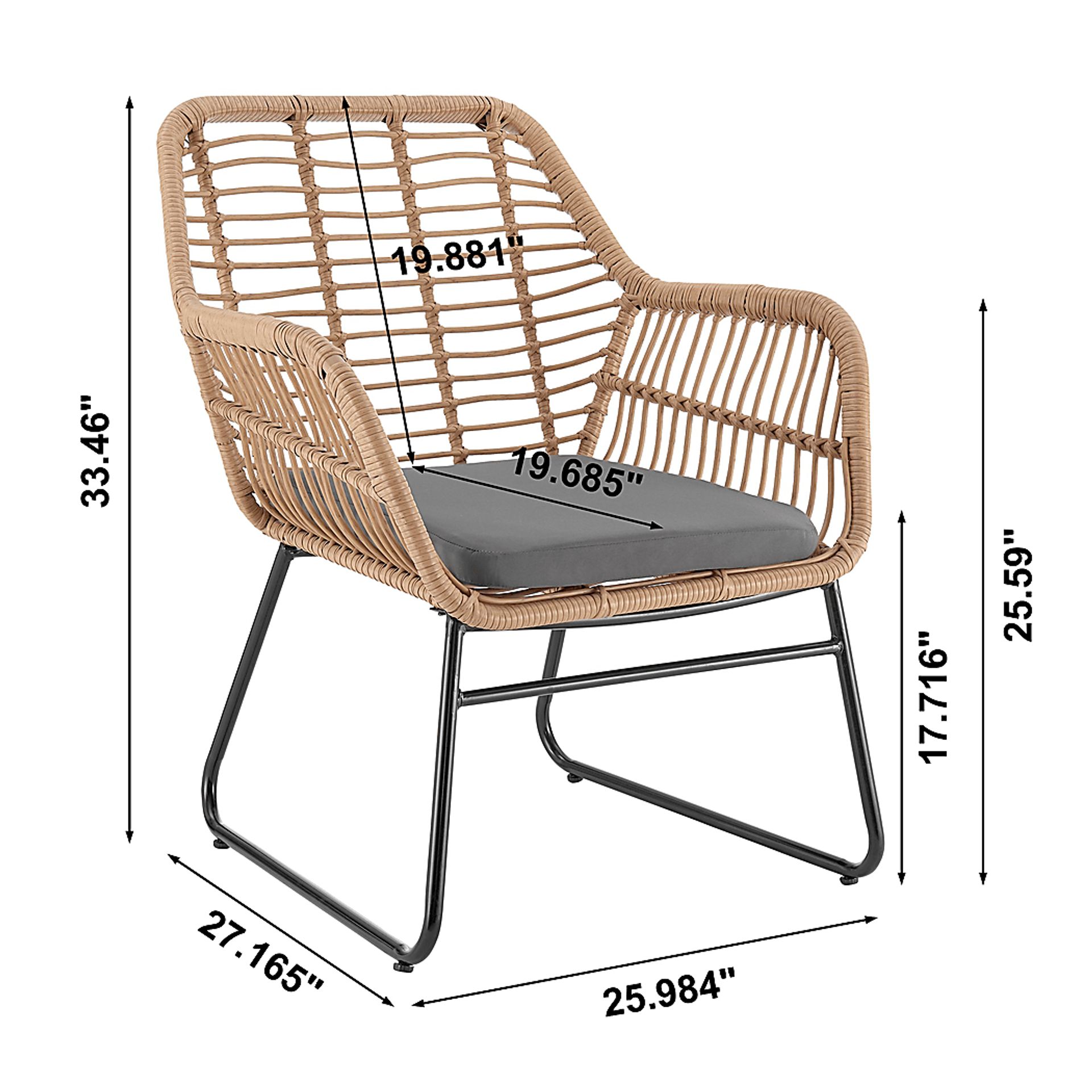 Outdoor Brahmay Gray 4 Pc Conversation Set - Image 4