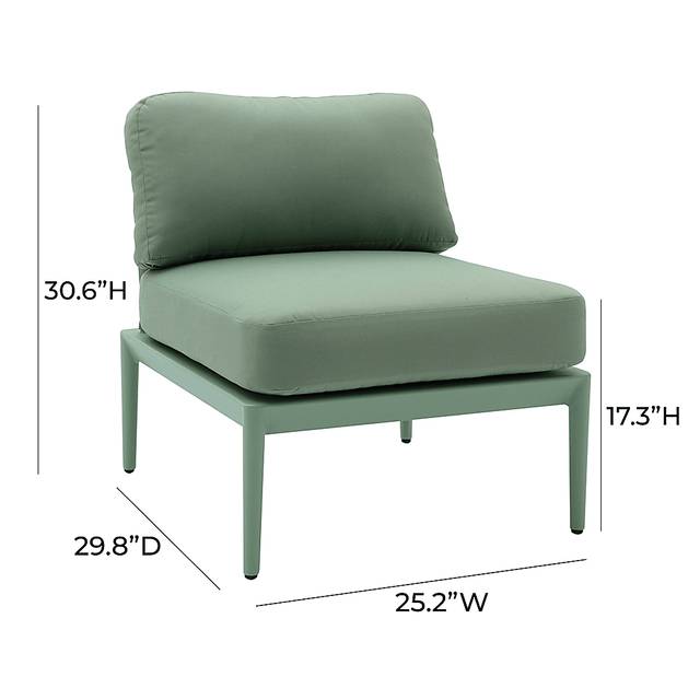 Outdoor Brenkman Green Armless Chair - Thumbnail - Image 6
