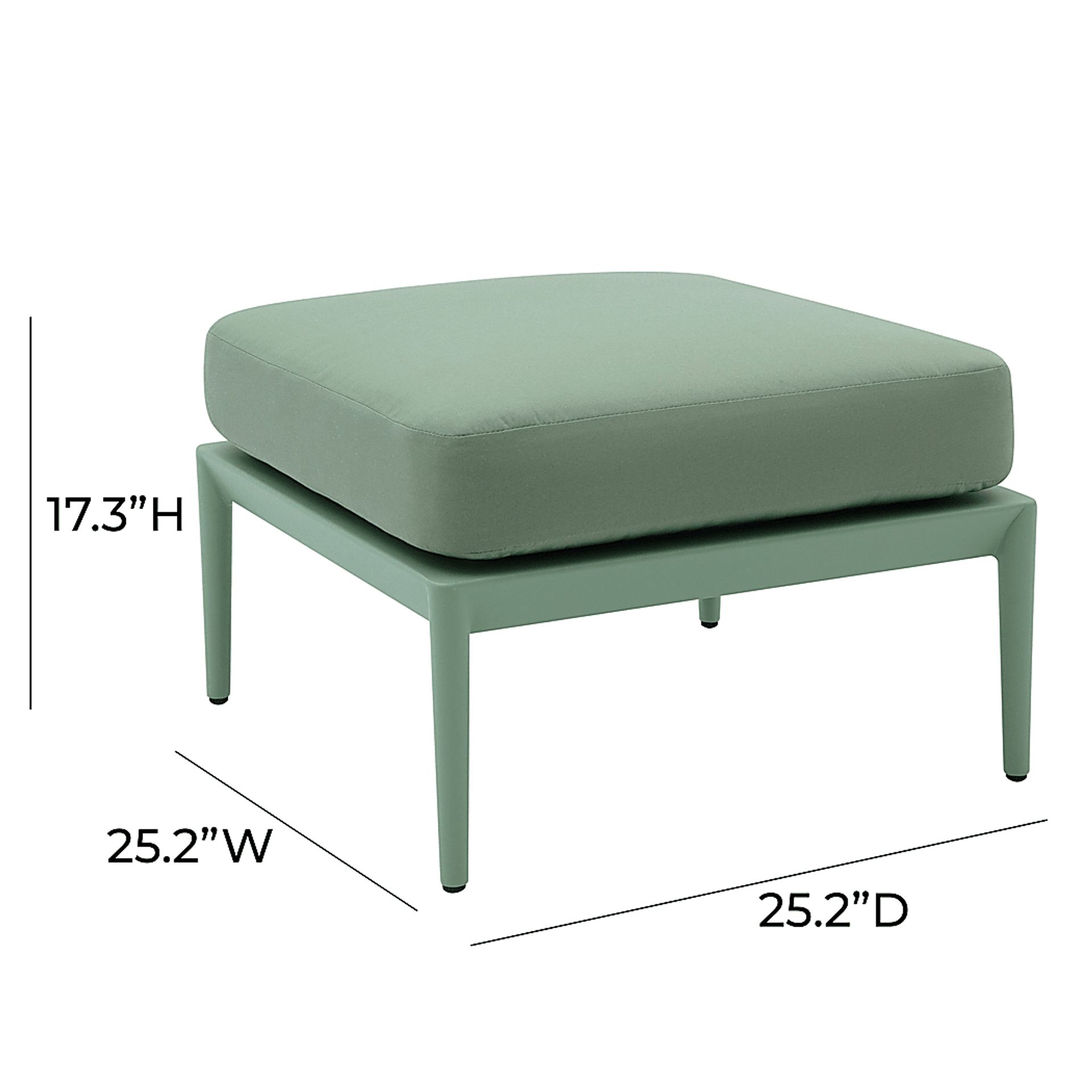 Outdoor Brenkman Green Ottoman - Image 4