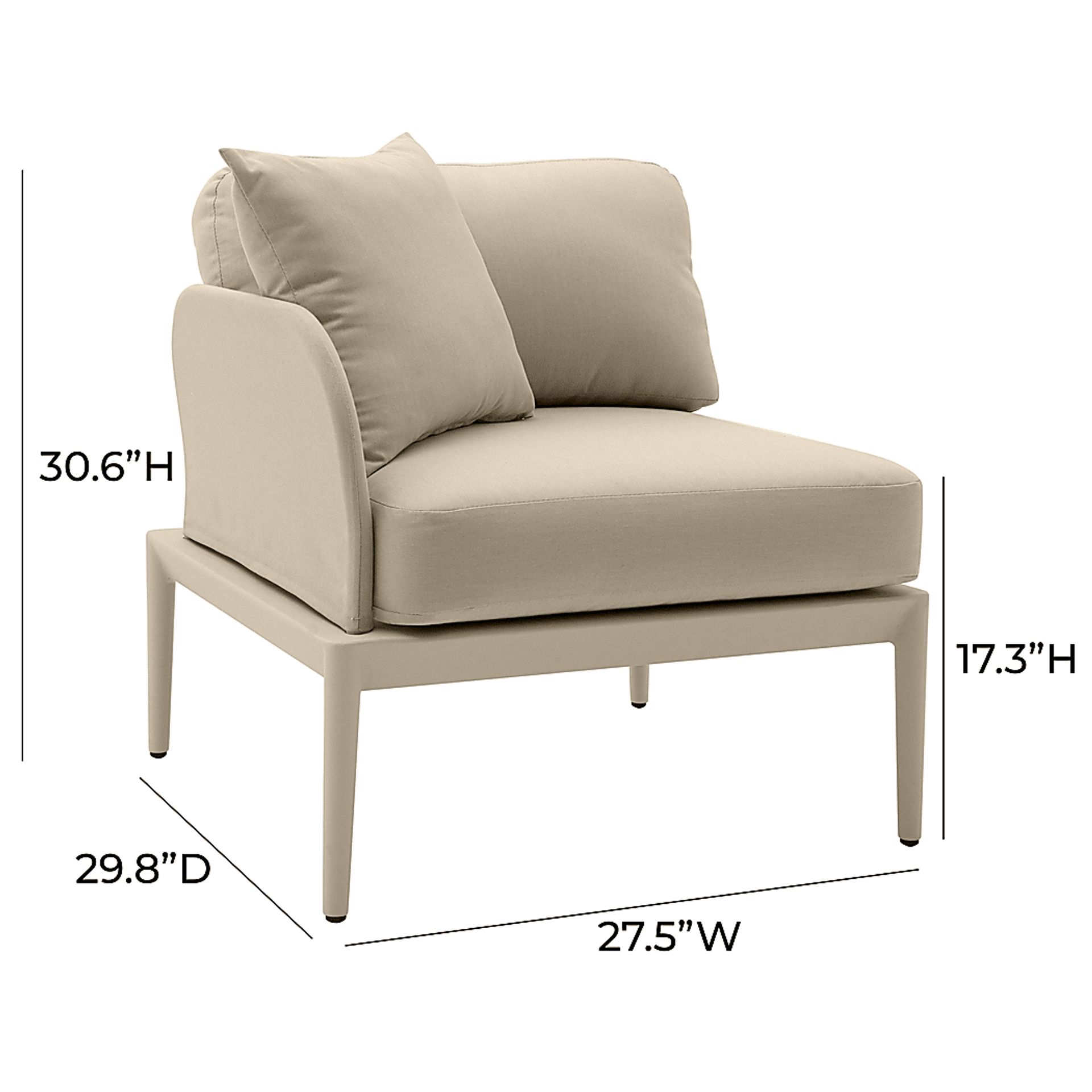 Outdoor Brenkman Taupe Left Corner Chair - Image 6