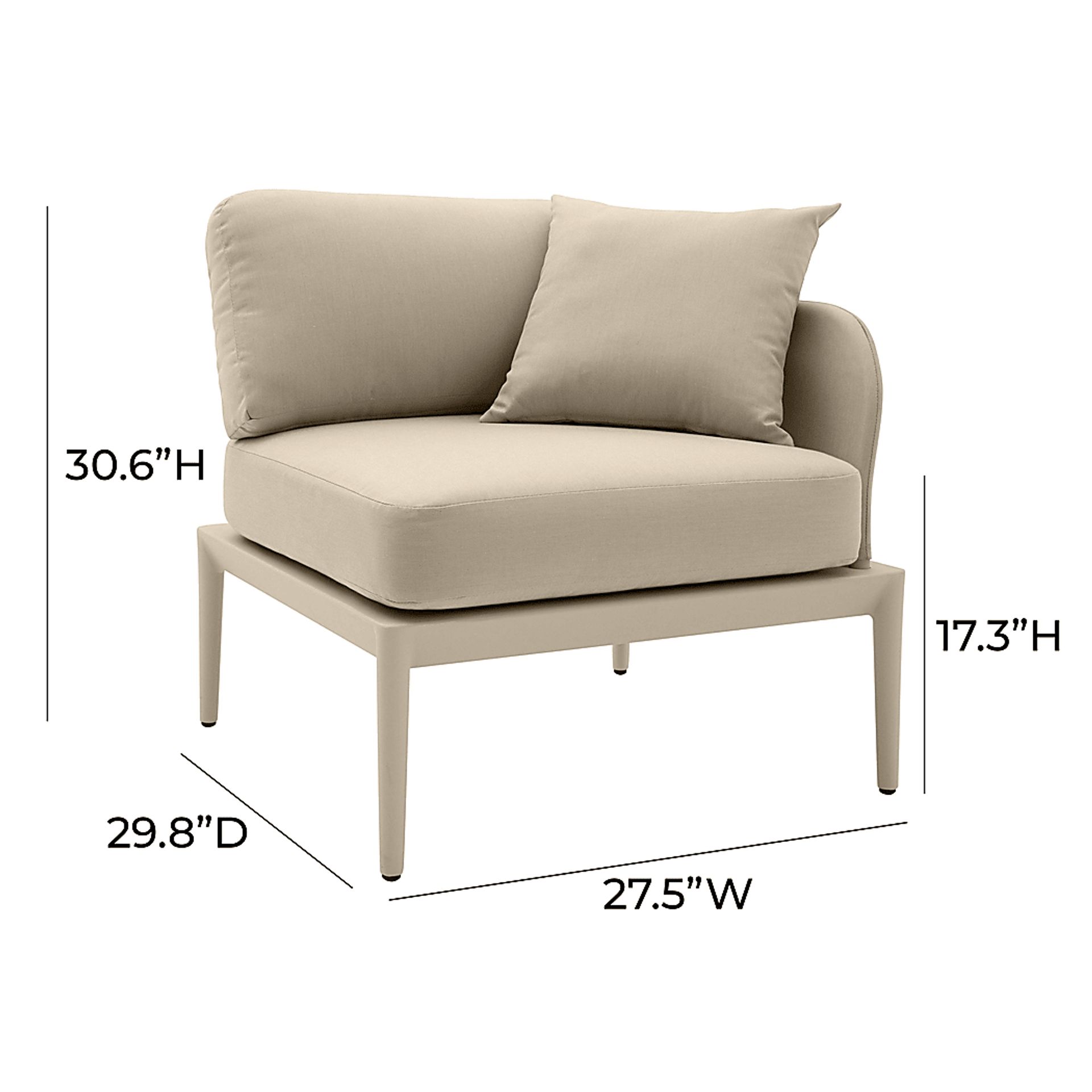 Outdoor Brenkman Taupe Right Corner Chair - Image 5