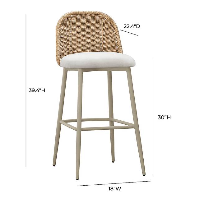 Outdoor Bresnahan Cream Barstool - Thumbnail - Image 4
