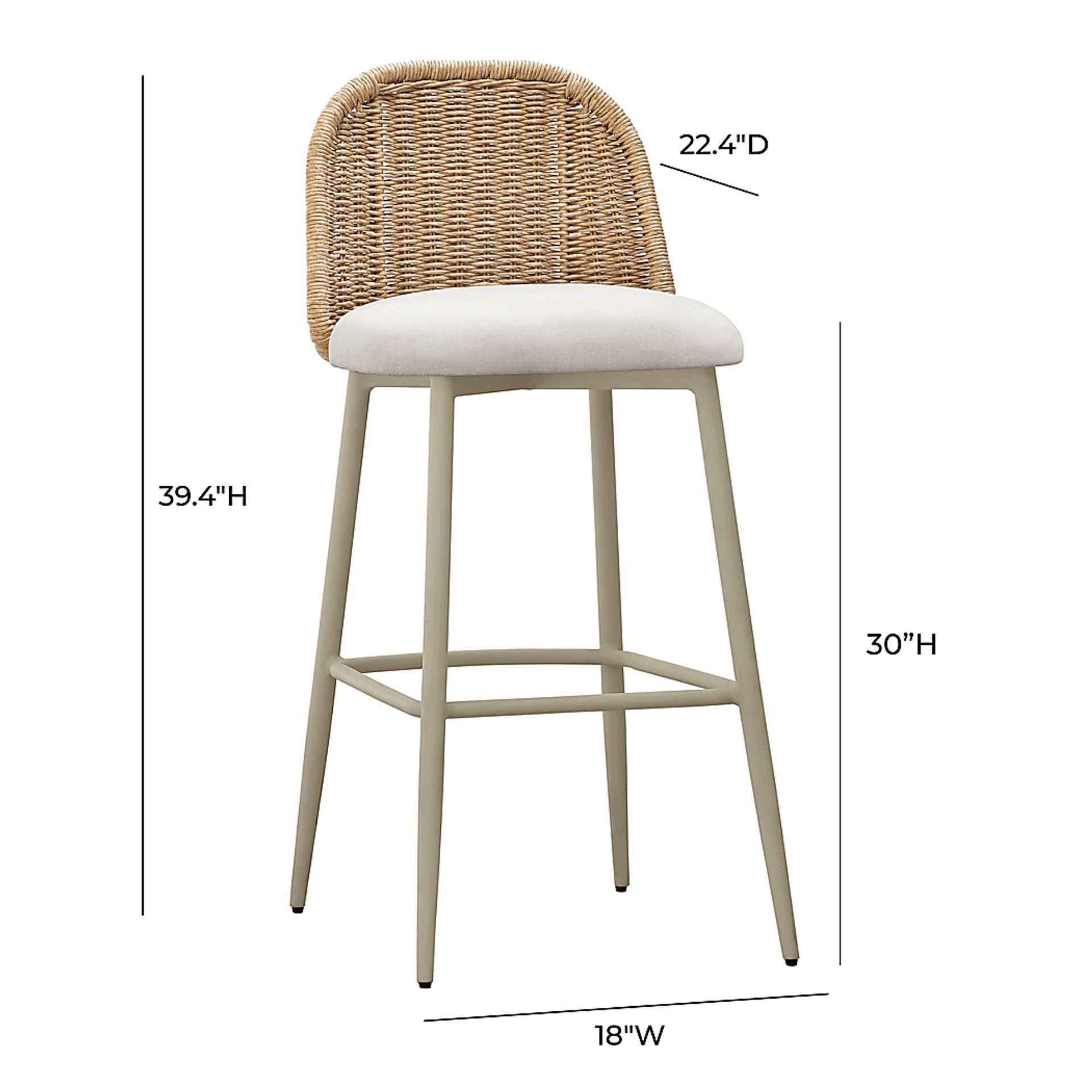 Outdoor Bresnahan Cream Barstool - Image 4