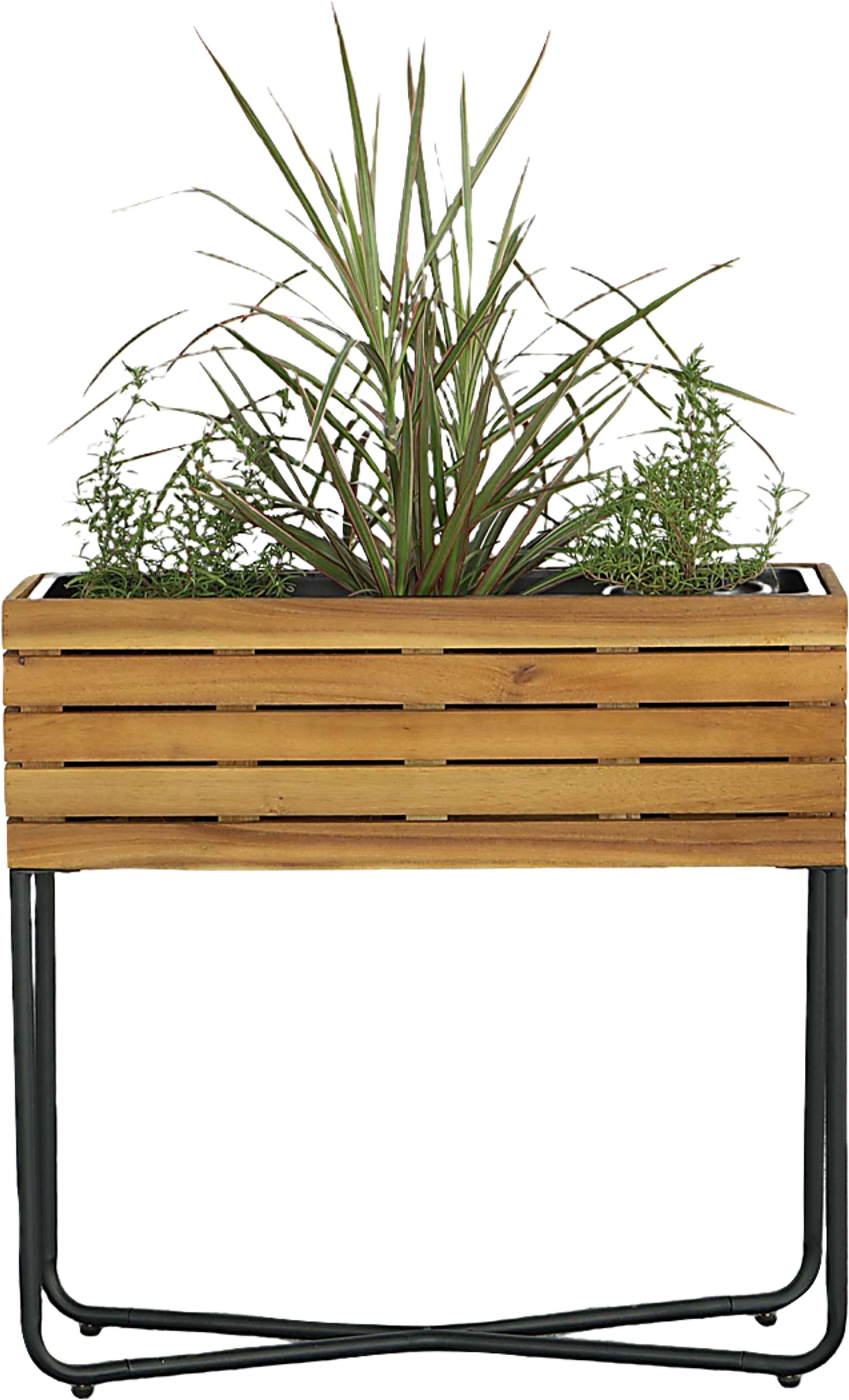 Outdoor Burgee Brown Rectangle Planter w/ Metal Legs - Image 3