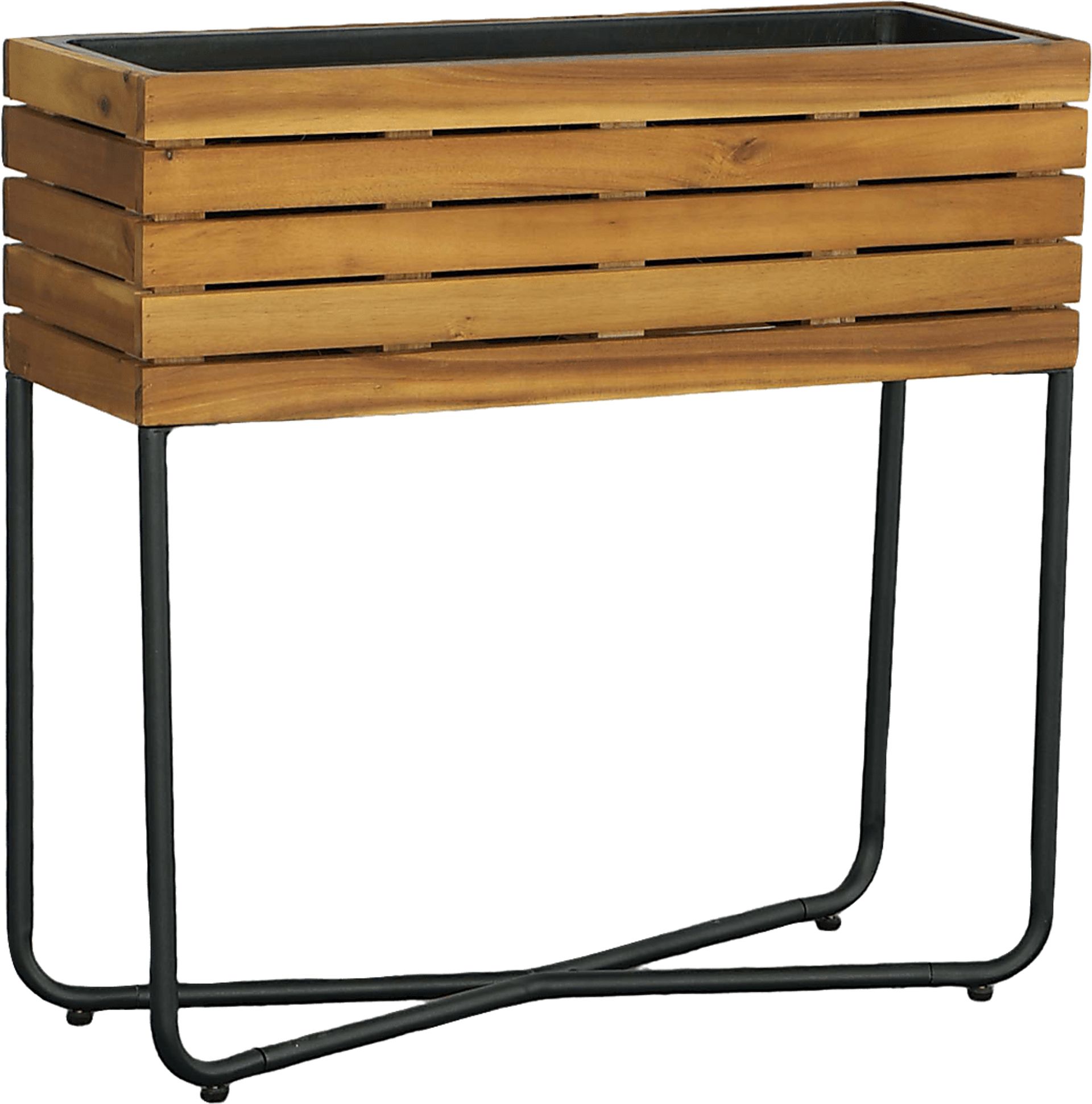 Outdoor Burgee Brown Rectangle Planter w/ Metal Legs - Image 1