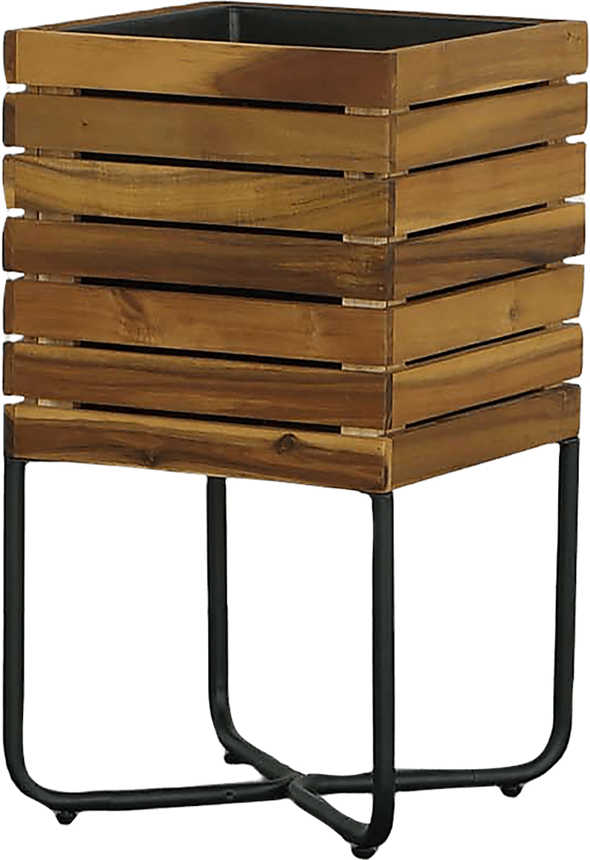 Outdoor Burgee Brown Square Planter w/ Metal Legs - Image 1
