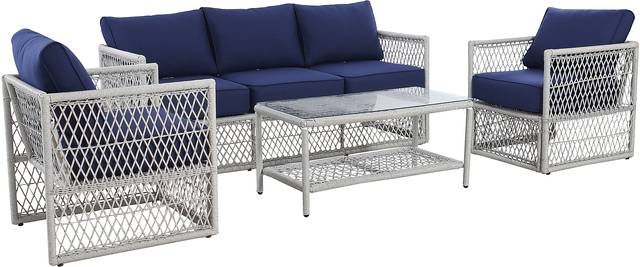 Outdoor Burkholder Blue Accent Chair, Set of 2 - Thumbnail - Image 7
