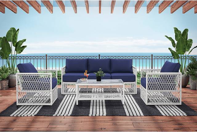 Outdoor Burkholder Blue Accent Chair, Set of 2 - Thumbnail - Image 8