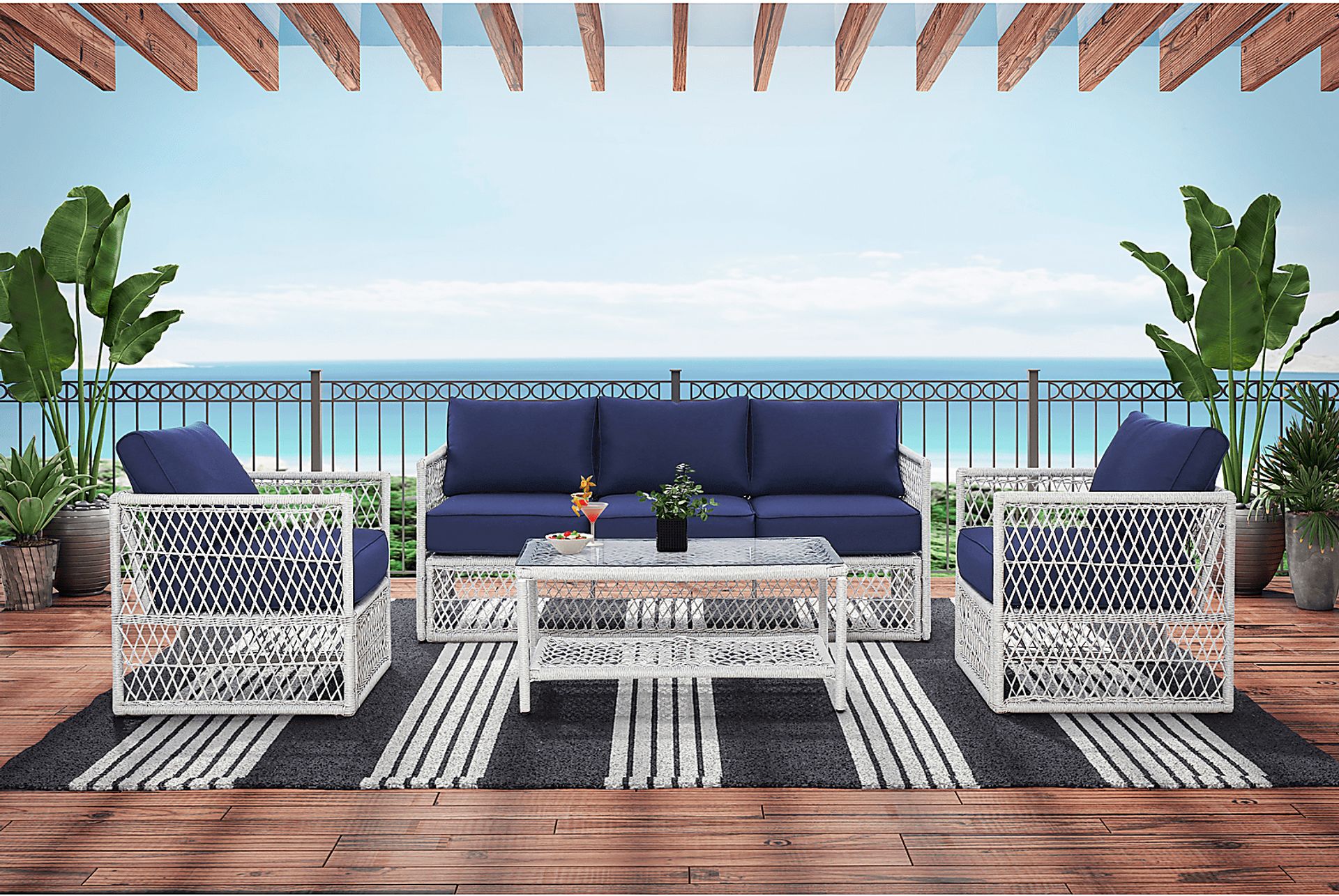 Outdoor Burkholder Blue Accent Chair, Set of 2 - Image 8