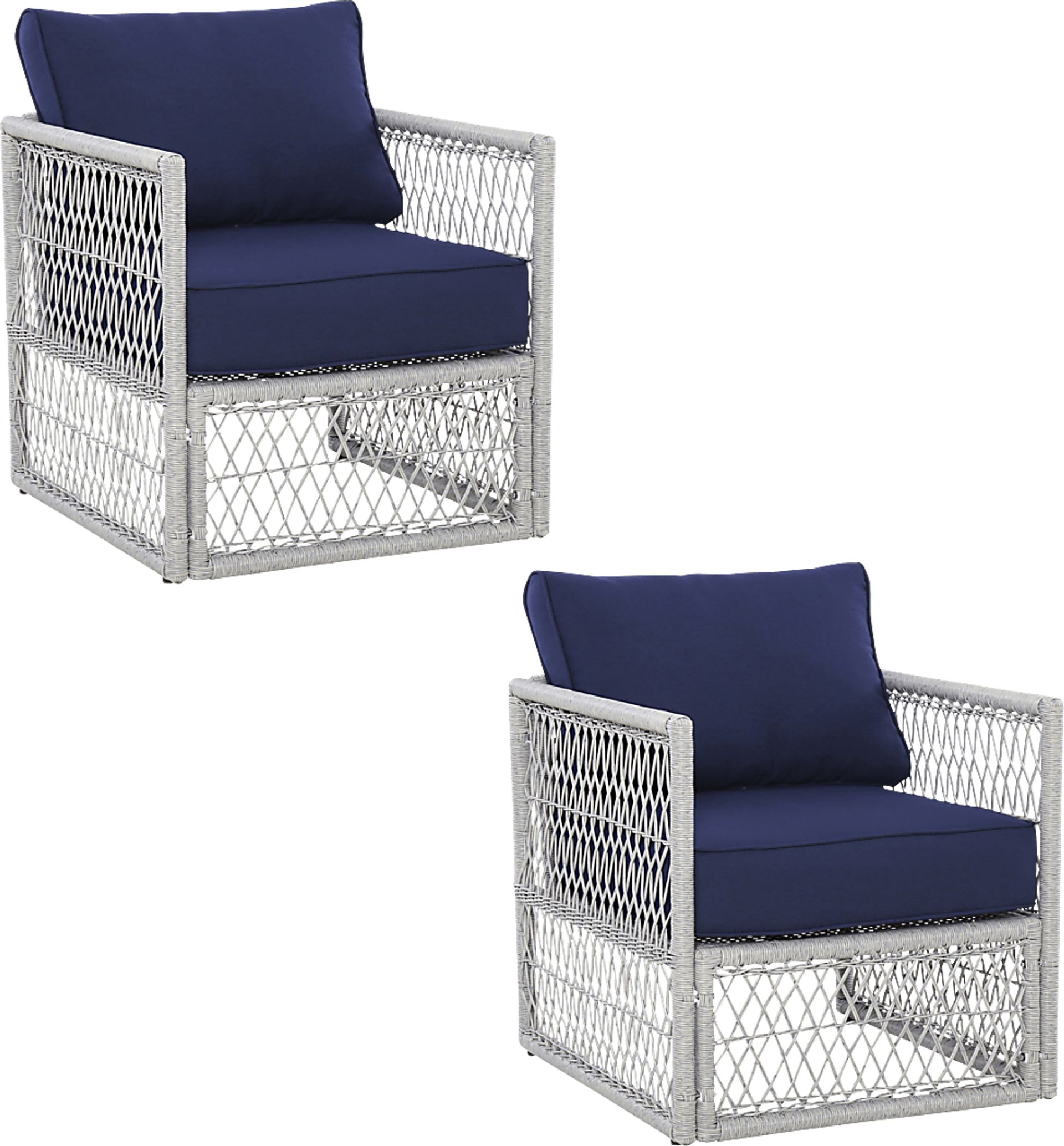 Outdoor Burkholder Blue Accent Chair, Set of 2 - Image 1