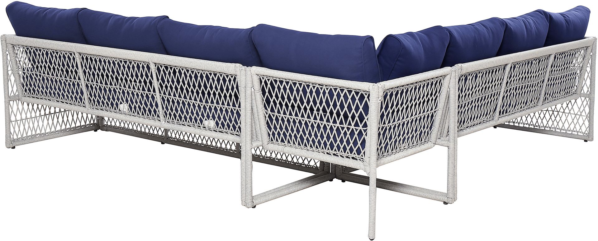 Outdoor Burkholder Blue Sectional and Cocktail Table - Image 5