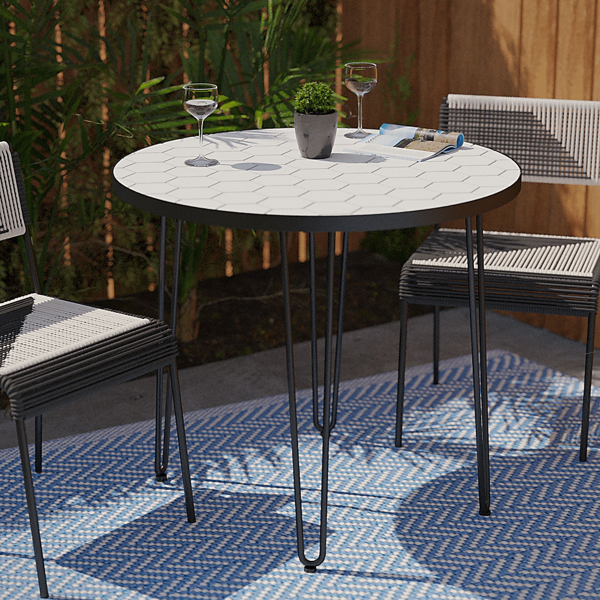 Outdoor Caillouet Black Bistro Table - Image 2