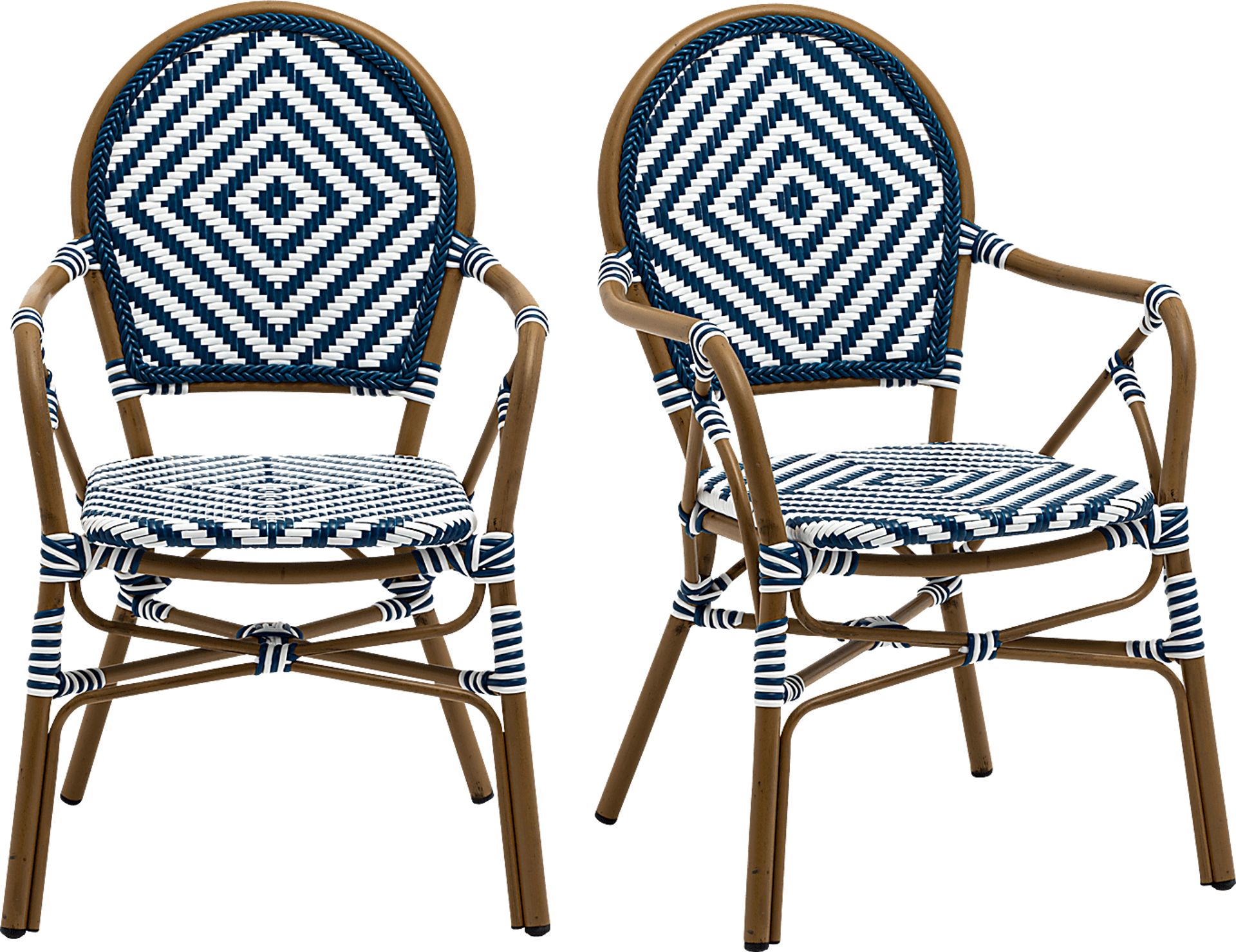Outdoor Carriageton Blue Arm Chair, Set of 2 - Image 1