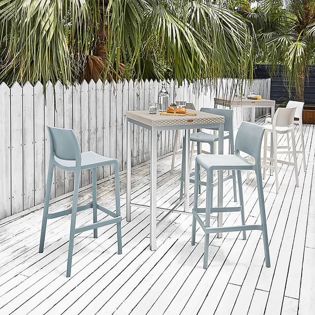 Outdoor Cayetana Blue Barstool, Set of 2 - Thumbnail - Image 2