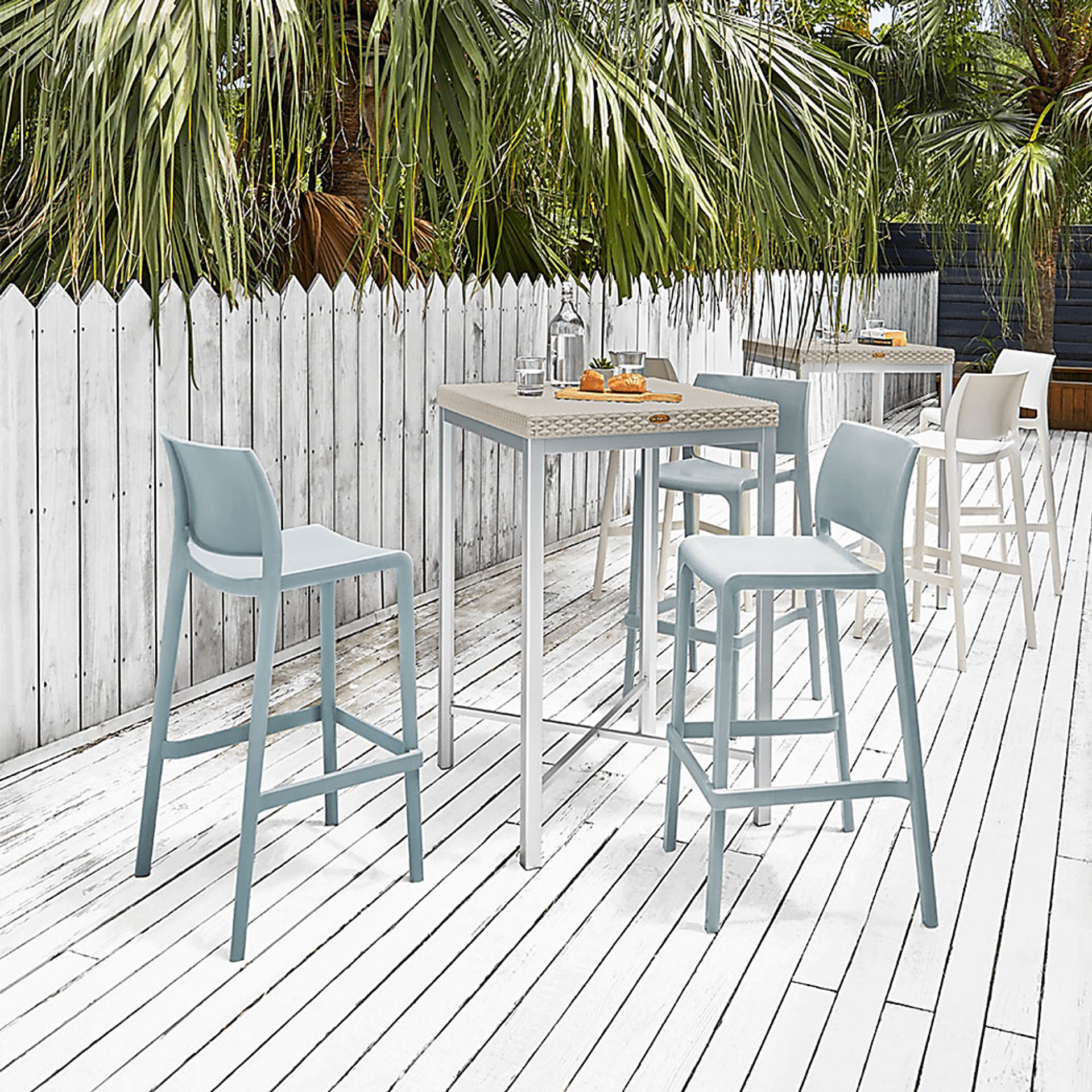 Outdoor Cayetana Blue Barstool, Set of 2 - Image 2