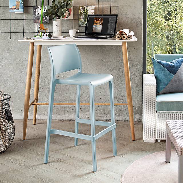 Outdoor Cayetana Blue Barstool, Set of 2 - Thumbnail - Image 3