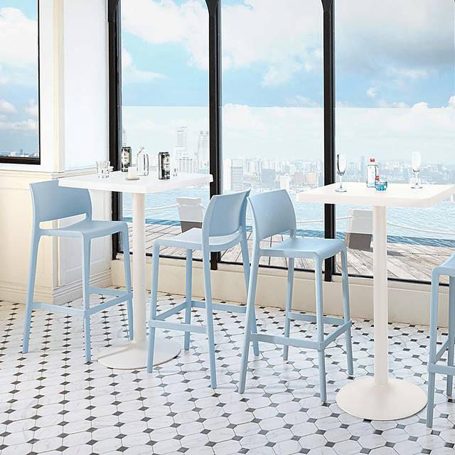 Outdoor Cayetana Blue Barstool, Set of 2 - Thumbnail - Image 4
