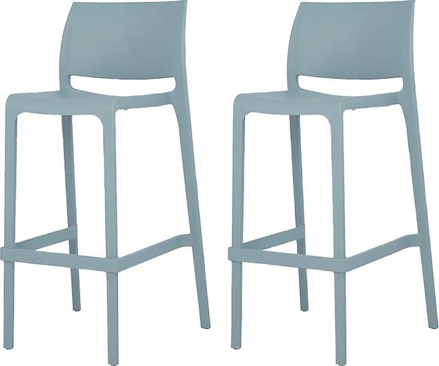 Outdoor Cayetana Blue Barstool, Set of 2 - Thumbnail - Image 1