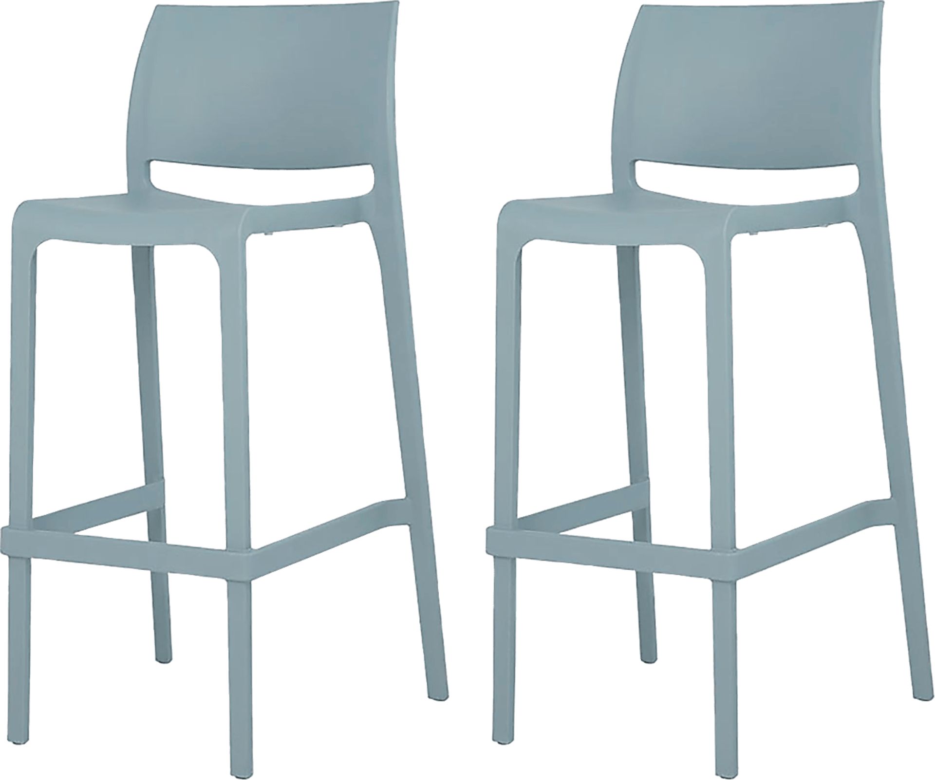 Outdoor Cayetana Blue Barstool, Set of 2 - Image 1