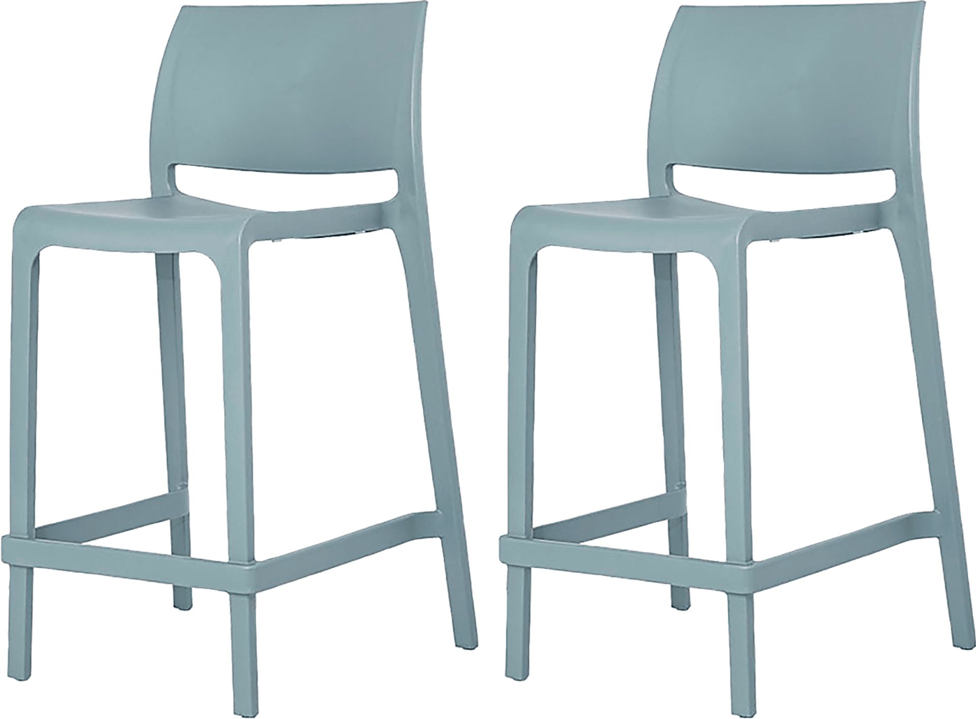 Outdoor Cayetana Blue Counter Stool, Set of 2 - Image 1