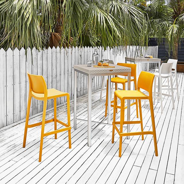 Outdoor Cayetana Gold Barstool, Set of 2 - Thumbnail - Image 2