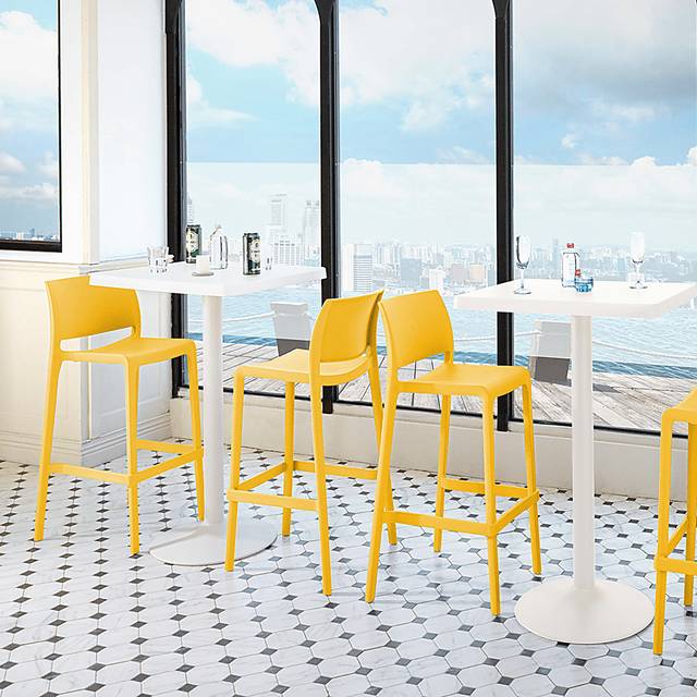 Outdoor Cayetana Gold Barstool, Set of 2 - Thumbnail - Image 4