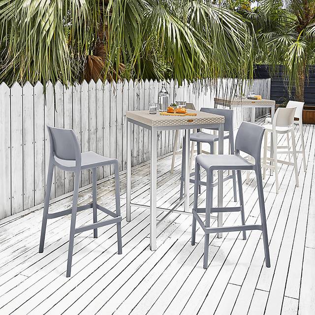 Outdoor Cayetana Gray Barstool, Set of 2 - Thumbnail - Image 2