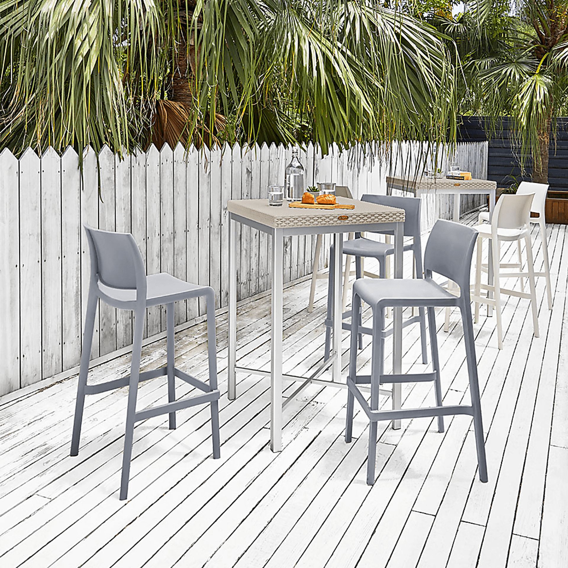 Outdoor Cayetana Gray Barstool, Set of 2 - Image 2