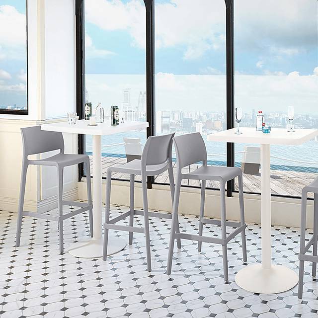Outdoor Cayetana Gray Barstool, Set of 2 - Thumbnail - Image 4