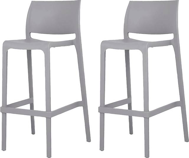Outdoor Cayetana Gray Barstool, Set of 2 - Thumbnail - Image 1