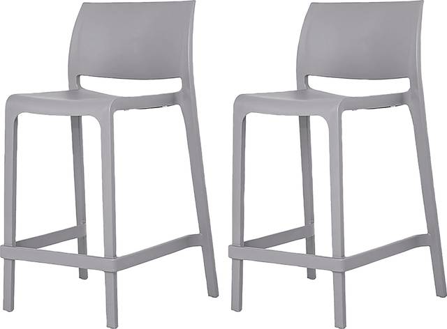 Outdoor Cayetana Gray Counter Stool, Set of 2 - Thumbnail - Image 1