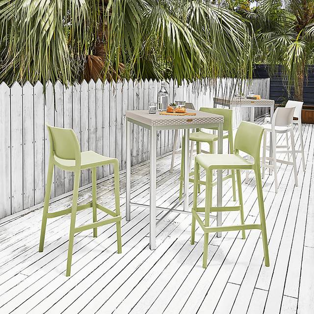 Outdoor Cayetana Green Barstool, Set of 2 - Thumbnail - Image 2